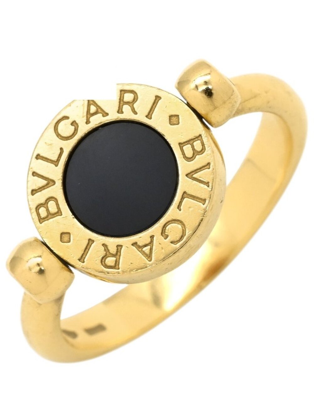 Bvlgari Ring Flip Black Yellow Gold 18k Onyx Coral